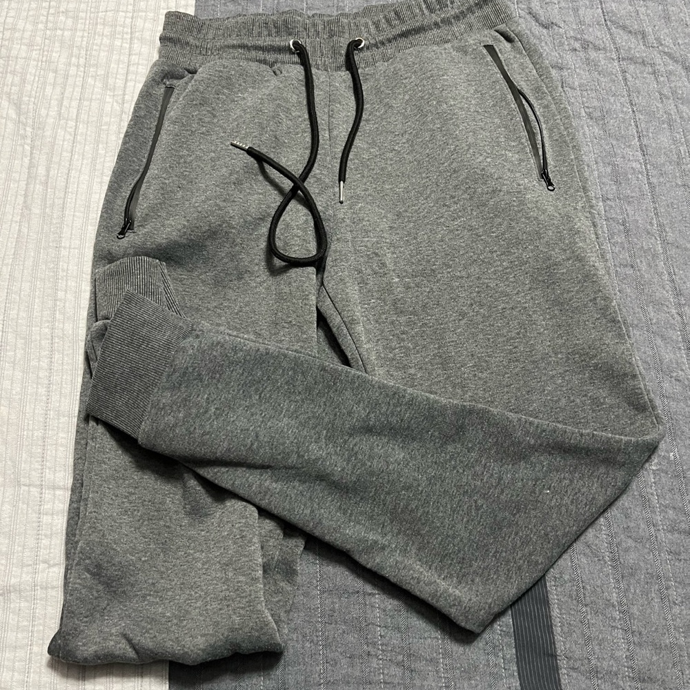 Men's Heather Gray Joggers with Drawstring